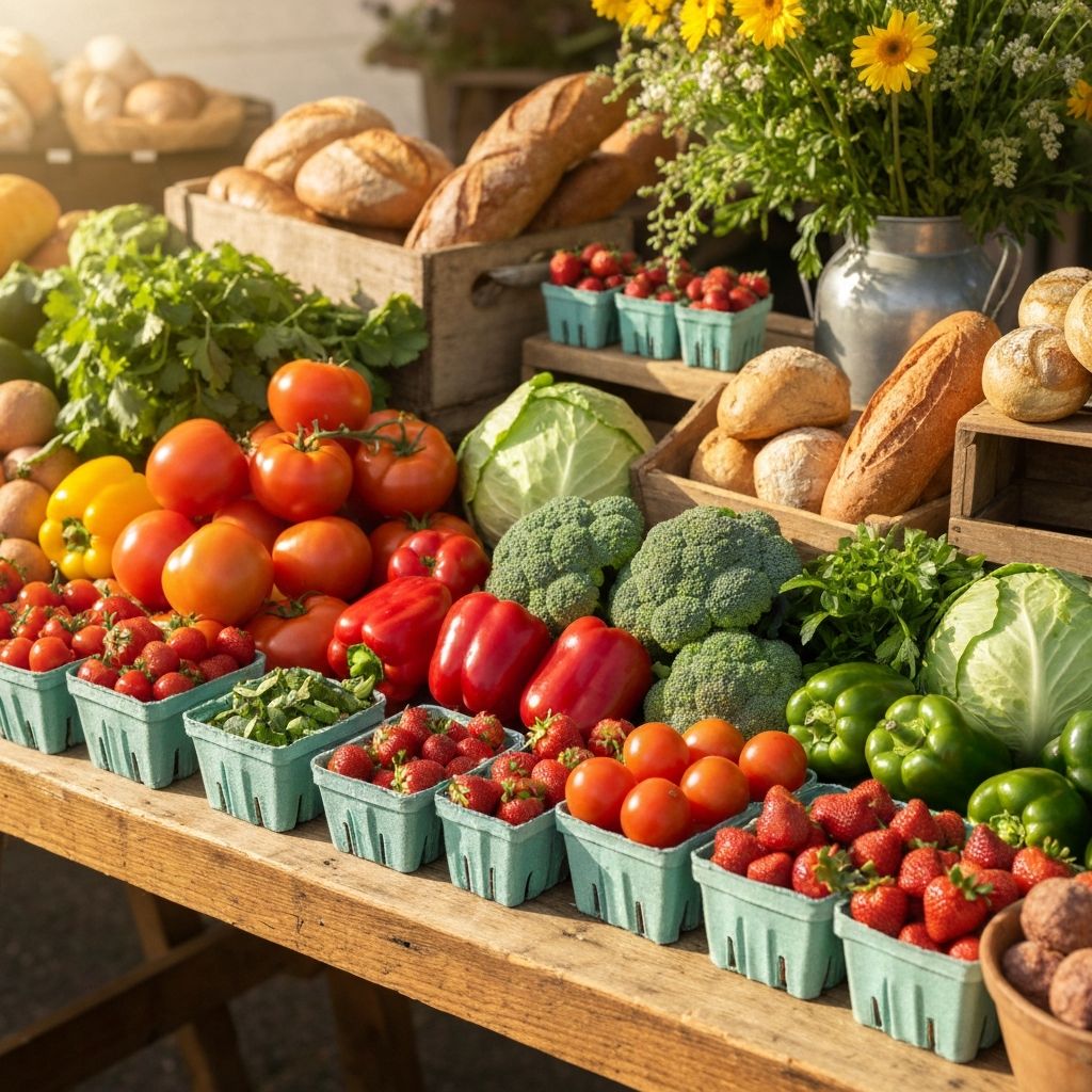 Fresh market produce display