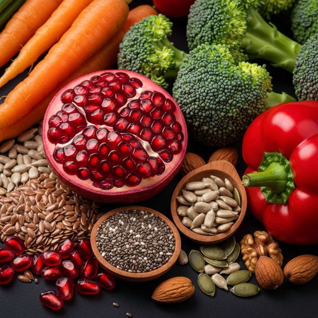 Nutrient-rich foods close-up